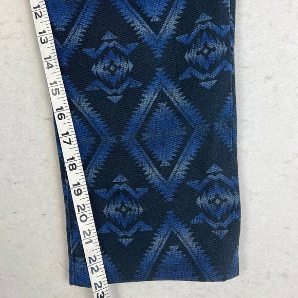 Y2K Vintage Chaps Ralph Lauren Women’s Aztec Print Cropped Denim Jeans Size 10 - Picture 5 of 8